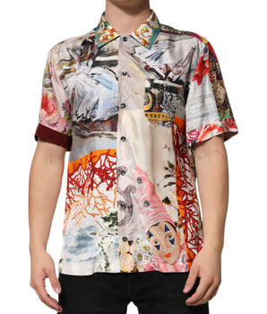 Dolce & Gabbana Multicolor Shell Print Hawaii Casual Shirt