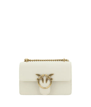 PINKO Beige Calf Leather Bos Taurus Shoulder Bag