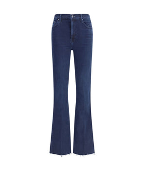 Mother Denim Blue Cotton Cropped Jeans
