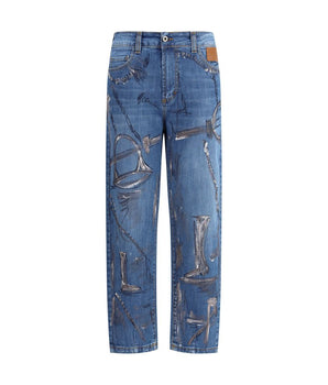 Ella Blue Cotton Slim Fit Jeans