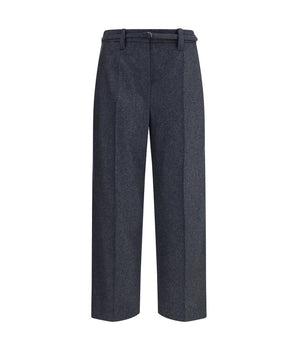 Brunello Cucinelli Gray Fleece Wool Casual Pants