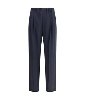 Brunello Cucinelli Gray Fleece Wool Casual Pants