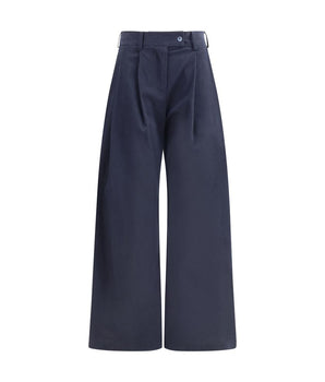 Ella Blue Cotton Casual Pants
