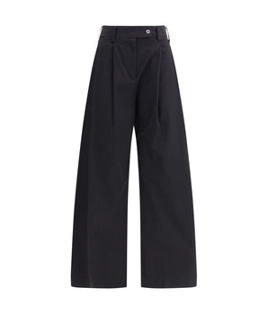 Ella Black Cotton Casual Pants
