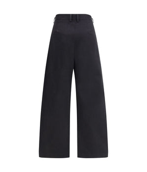 Ella Black Cotton Casual Pants