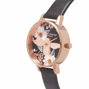 Olivia Burton Black Artificial Leather Watch