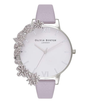 Olivia Burton Purple Artificial Leather Dress Watch