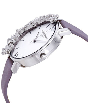 Olivia Burton Purple Artificial Leather Dress Watch
