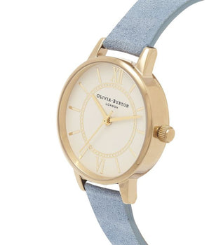 Olivia Burton Blue Artificial Leather Dress Watch