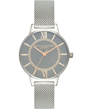 Olivia Burton Silver Stainless Steel Dress Watch
