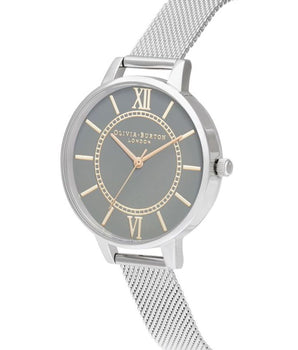 Olivia Burton Silver Stainless Steel Dress Watch