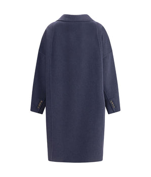 Brunello Cucinelli Blue Cashmere Coat