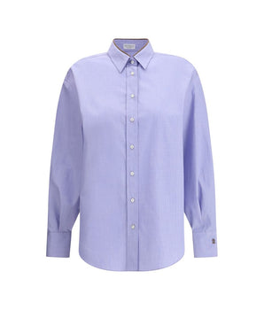 Brunello Cucinelli Light Blue Cotton Dress Shirt