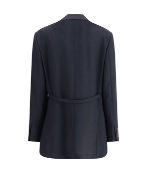 Brunello Cucinelli Blue Fleece Wool Blazer