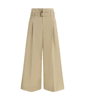 Brunello Cucinelli Beige Cotton Cropped Pants