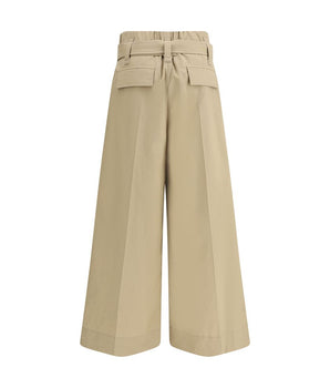 Brunello Cucinelli Beige Cotton Cropped Pants