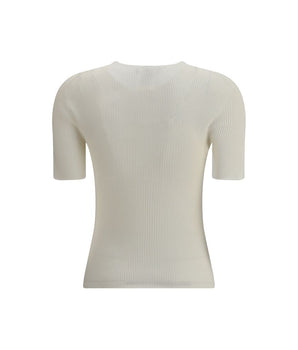 Fendi White Silk T-Shirt