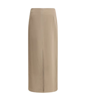 Brunello Cucinelli Gray Acetate Midi Skirt