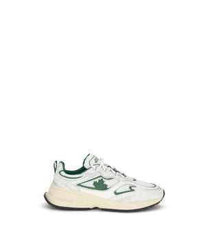 Dsquared² White Calf Leather Bos Taurus Athletic Sneakers