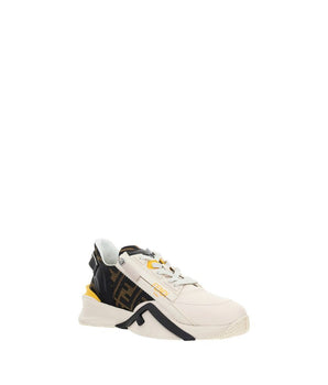 Fendi White Calf Leather Sneakers Bos Taurus Athletic Shoes