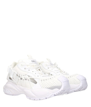 Versace White Leather Athletic Sneakers