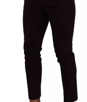 Dolce &amp; Gabbana Bordeaux Cotton Stretch Skinny Pants