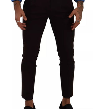 Dolce &amp; Gabbana Bordeaux Cotton Stretch Skinny Pants
