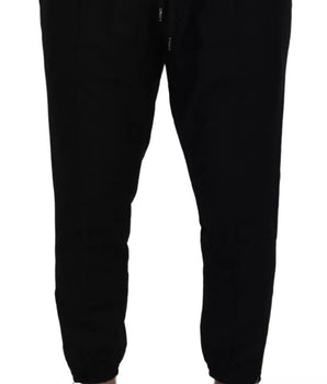 Dolce &amp; Gabbana Black Jogger Wool Jogging Trouser