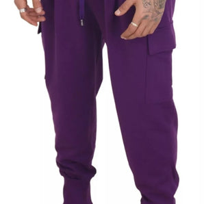 Dolce & Gabbana Purple Cotton Cargo Sweatpants Jogging Pants