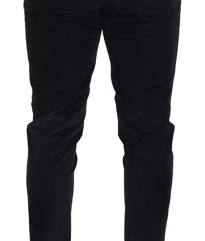 Dolce &amp; Gabbana Black Stretch Cotton Slim Chino Pants
