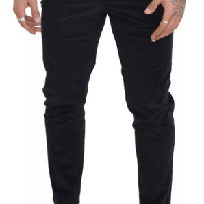 Dolce & Gabbana Black Stretch Cotton Slim Trousers Chino Pants