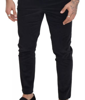 Dolce &amp; Gabbana Black Stretch Cotton Slim Chino Pants