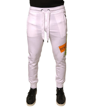 Dolce &amp; Gabbana White Logo Tape Jogger Sweatpants