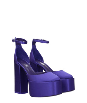 Paris Texas Purple Satin Platform Sandals