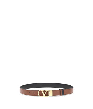 Valentino Garavani Brown Calf Leather Bos Taurus Regular Belt