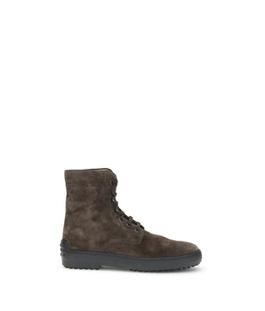 Tod's Brown Leather Lace-Up Boots
