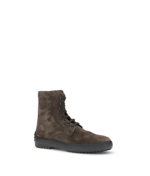 Tod's Brown Leather Lace-Up Boots