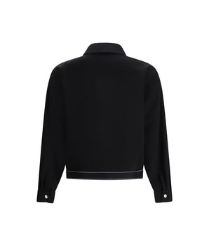 Casablanca Black Wool Full-Length Jacket