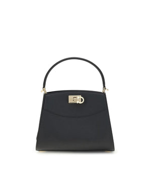 Ferragamo Black Calf Leather Bos Taurus Handbag