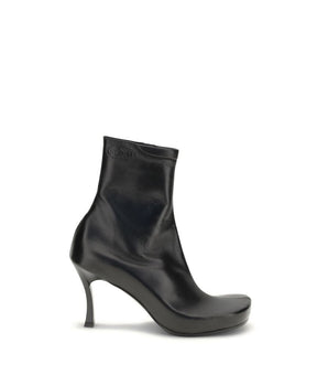 Balenciaga Black Calf Leather Bos Taurus Ankle Boots