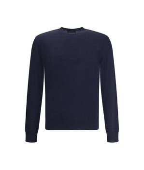 Giorgio Armani Blue Fleece Wool Sweatshirt