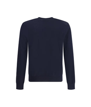 Giorgio Armani Blue Fleece Wool Sweatshirt