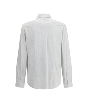 Brunello Cucinelli gray cotton shirt