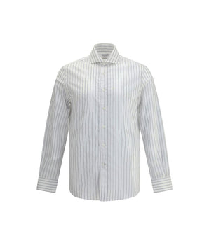 Brunello Cucinelli white cotton pattern shirt