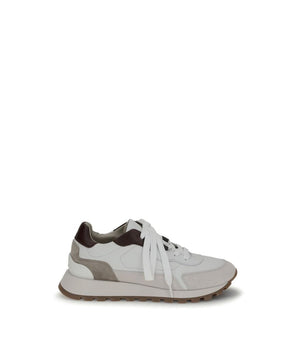 Brunello Cucinelli White Leather Athletic Sneakers