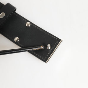 Dolce & Gabbana Black Leather Classic Metal Logo Buckle Belt
