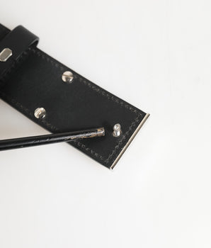 Dolce &amp; Gabbana Black Leather Classic Metal Logo Buckle Belt