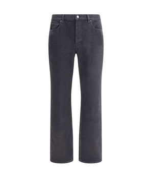 Saint Laurent Black Cotton Straight-Leg Jeans