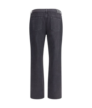 Saint Laurent Black Cotton Straight-Leg Jeans