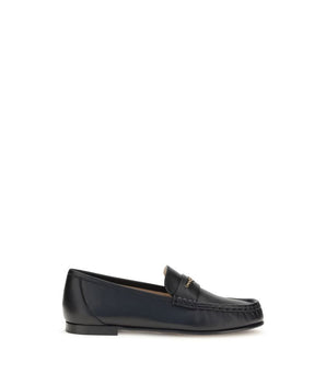 Chloé Black Calf Leather Bos Taurus Slip-On Loafers